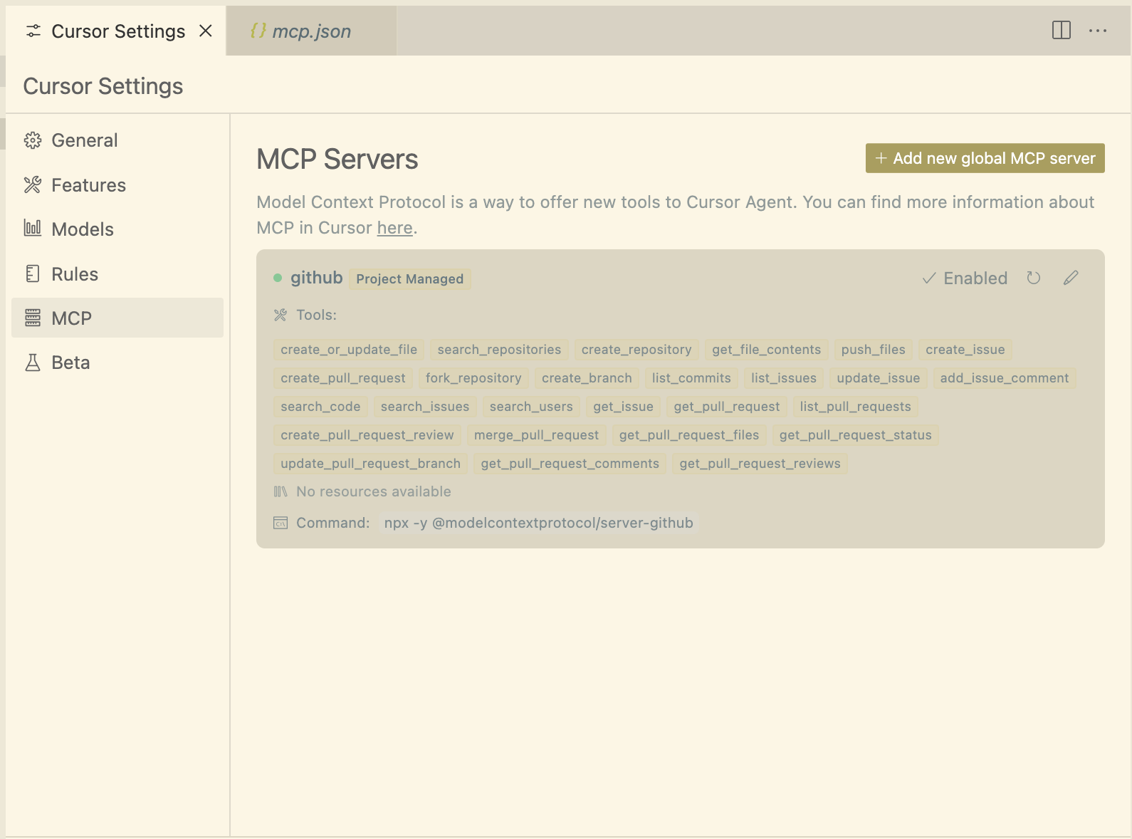 Cursor MCP Support
